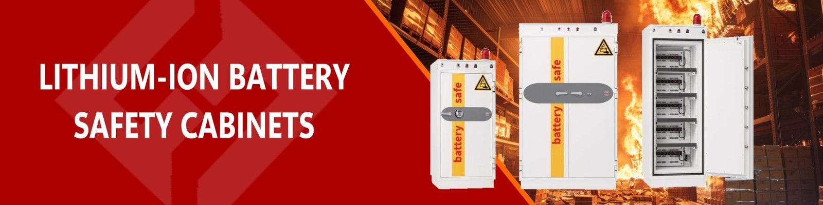 Lithium-ion battery safety charging storgae cabinets, lithiumvault, battery safe, battery commander, loxxer
