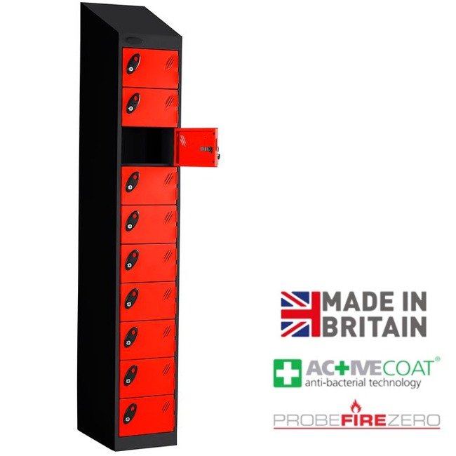 Probe 10 door sloping top tool charging locker red