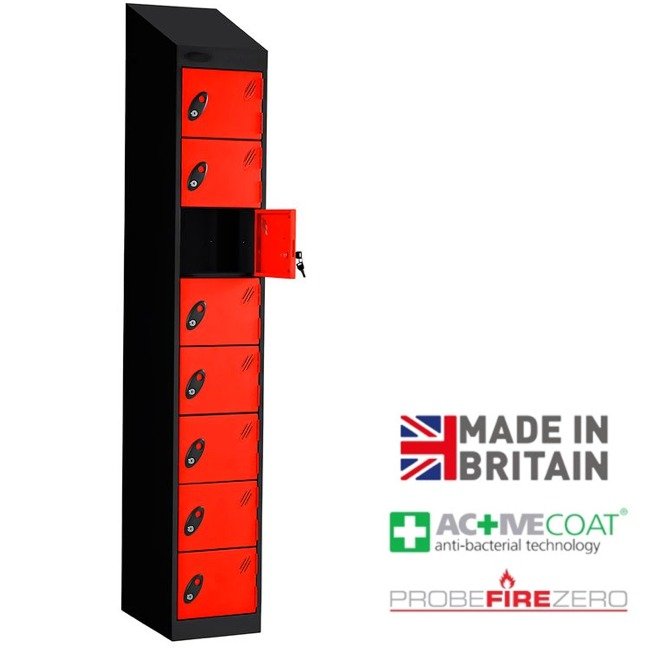 Probe 8 door sloping top tool charging locker red