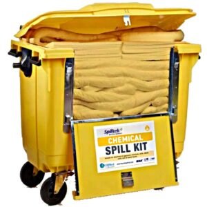 Spilltek Chemical Spill Kit | 1200 Litre Drop Front Wheeled Bin