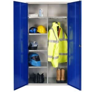 elite clothing and equipment cupboard blue door