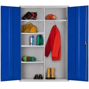 elite extra wide clothing and equipment cupboard blue door