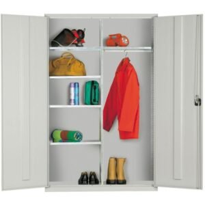 elite extra wide clothing and equipment cupboard mid grey door
