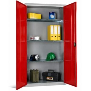 Elite standard steel workplace red doors cupboard