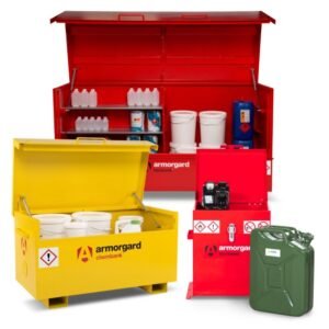 coshh site boxes armorgard chembank, flambank, transbank, chemstor, chamsafe, hazsafe