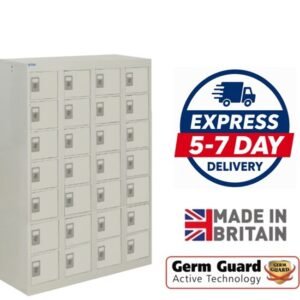 qmp armour 28 door personal effect locker light grey