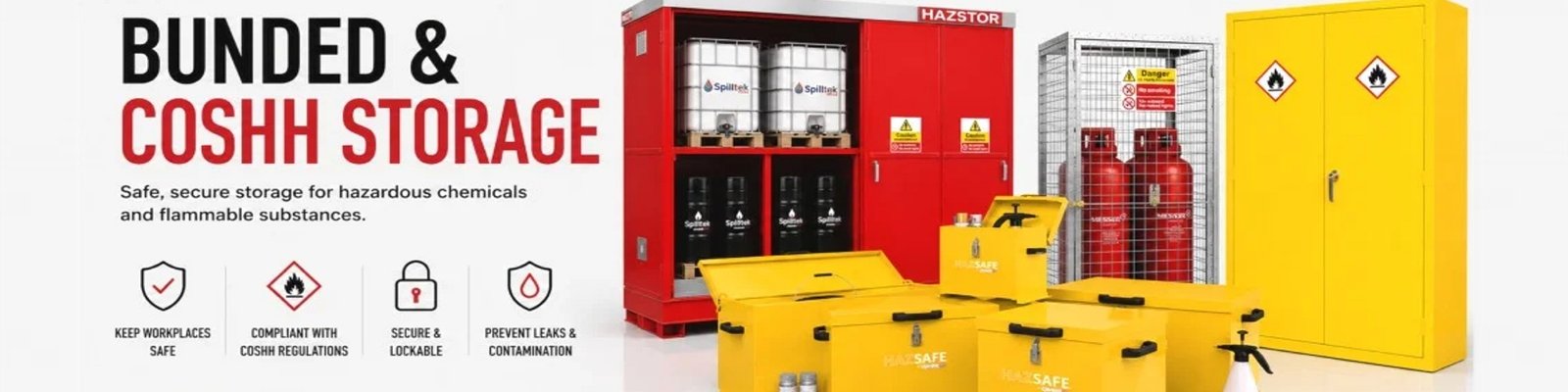Bunded & Coshh Storage . Gas bottle storage