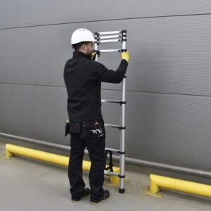 Drabest aluminium telescopic ladder with 9 treads