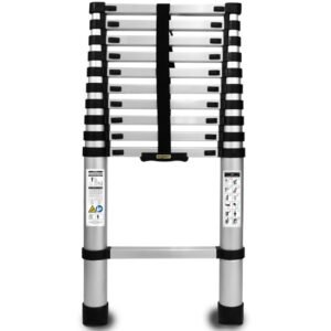 Drabest aluminium telescopic ladder with 11 treads