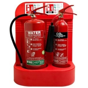 Firechief 6Ltr Water & 2kg CO2 Fire Extinguishers & Stand Bundle