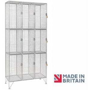 3 door wire mesh locker nest-3